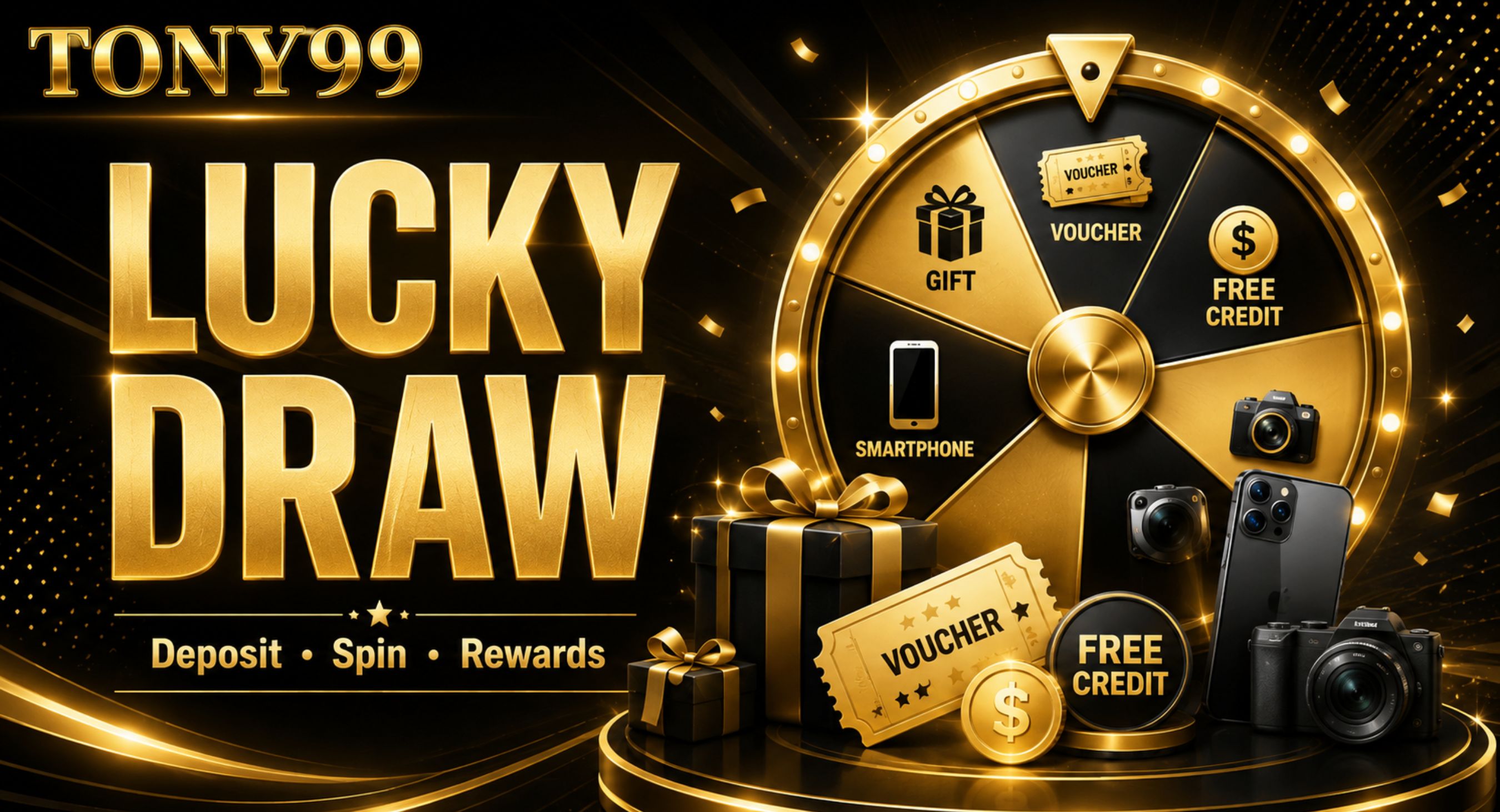 TONY99 lucky draw spin and win promotion